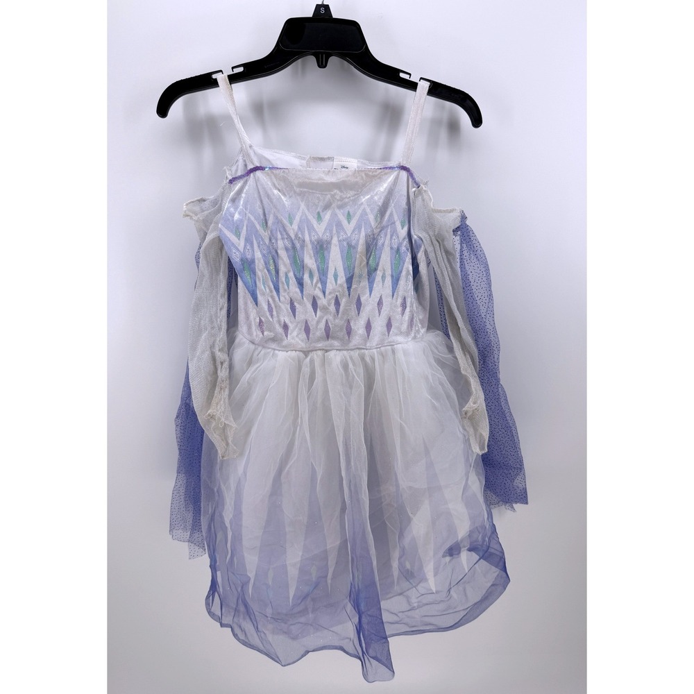 Disney Frozen Elsa Costume Dress Girls Medium 7-8 White Purple Tulle Disguise